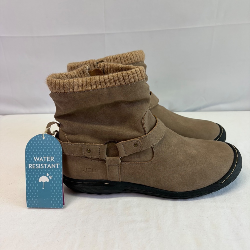 JBU Westwood Ankle Boots Women 9W Brown Water Resistant Faux Fur Gorpcore